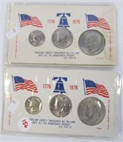 (2) Bicentennial 1776-1975 sets. 6 coins total.