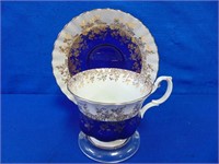 Royal Albert Tea Cup & Saucer Regal Series Blue