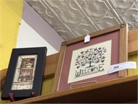 Framed Needlepoint with Print