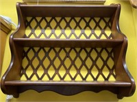 Mahogany Criss-Cross Wall Shelf