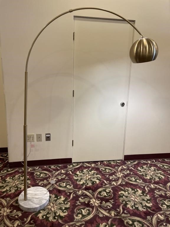 MCM Brass & Marble Arch Floor Lamp