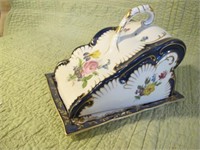 HAND PAINTED LIMOGES CHEESE DISH