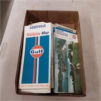 Assorted vintage travel and tour guide maps