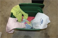 tote of kids clothes, shorts, dress, 2 sweat shir