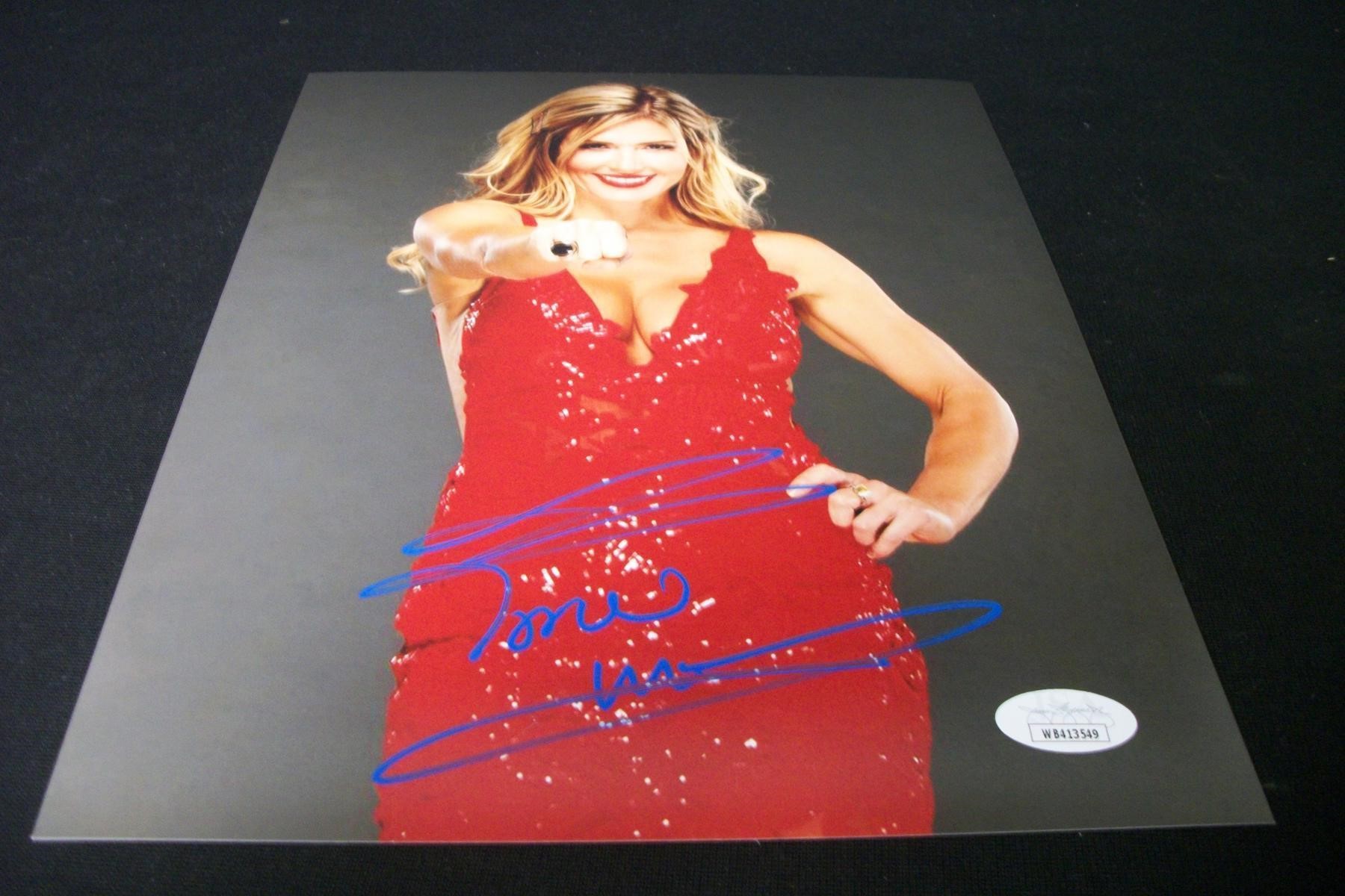 TORRIE WILSON SIGNED 8X10 PHOTO WWE JSA COA