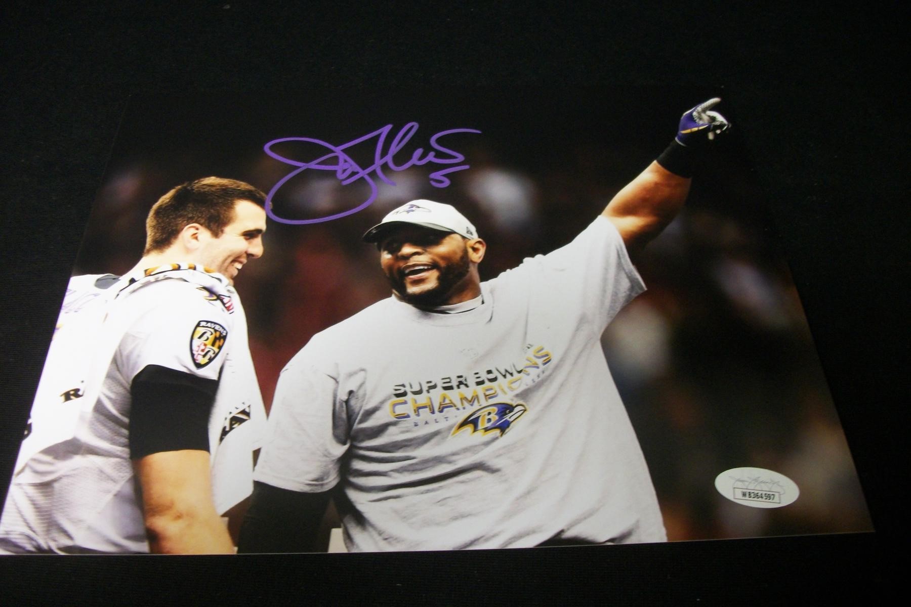 JOE FLACCO SIGNED 8X10 PHOTO RAVENS JSA