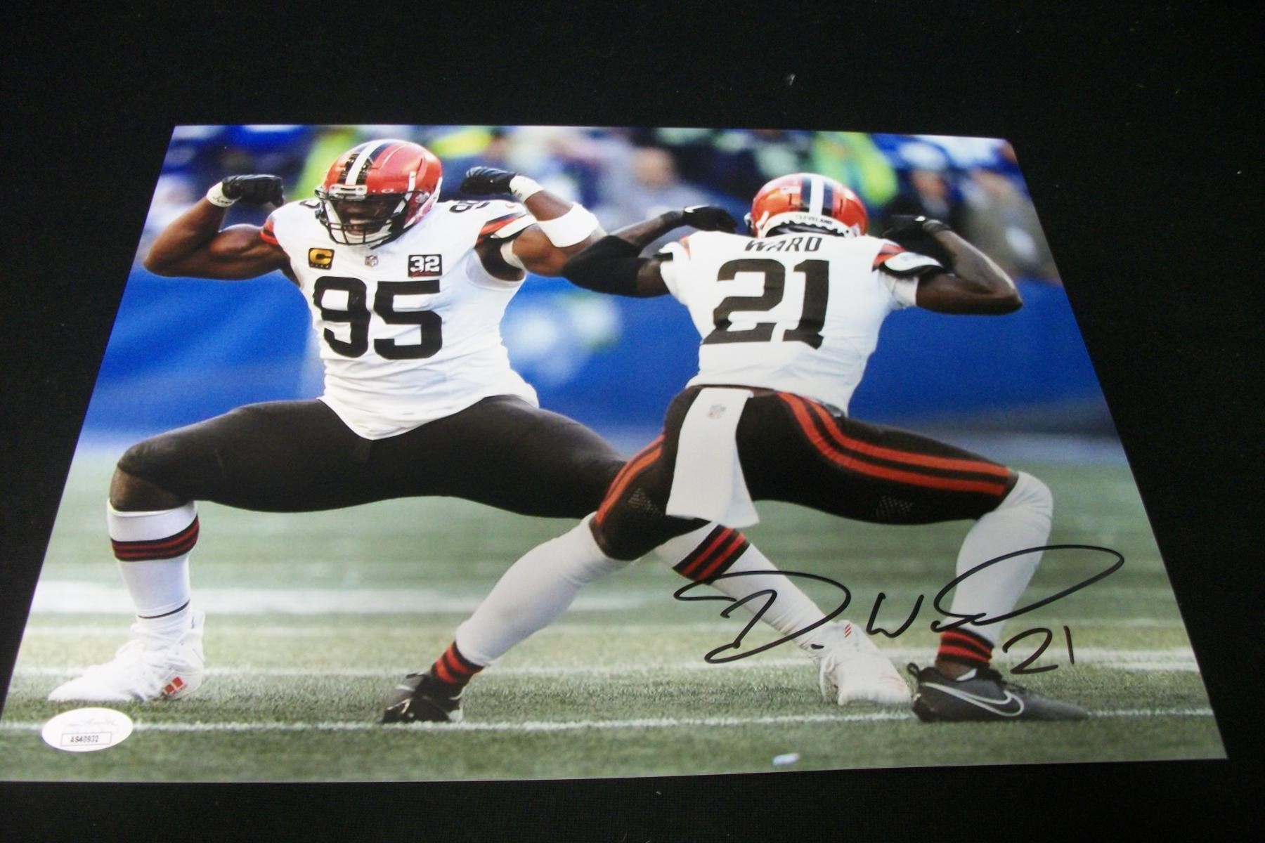 DENZEL WARD SIGNED 11X14 PHOTO BROWNS JSA