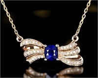 Sri Lankan Sapphire Necklace 18K Gold