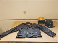 Large Motorcycle Jacket & Helmets