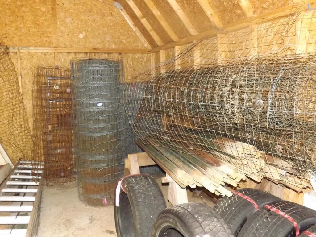Five + Loose Rolls Wire Fencing - 3 Newer & Posts