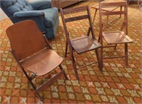 (3) Wooden Folding Chairs