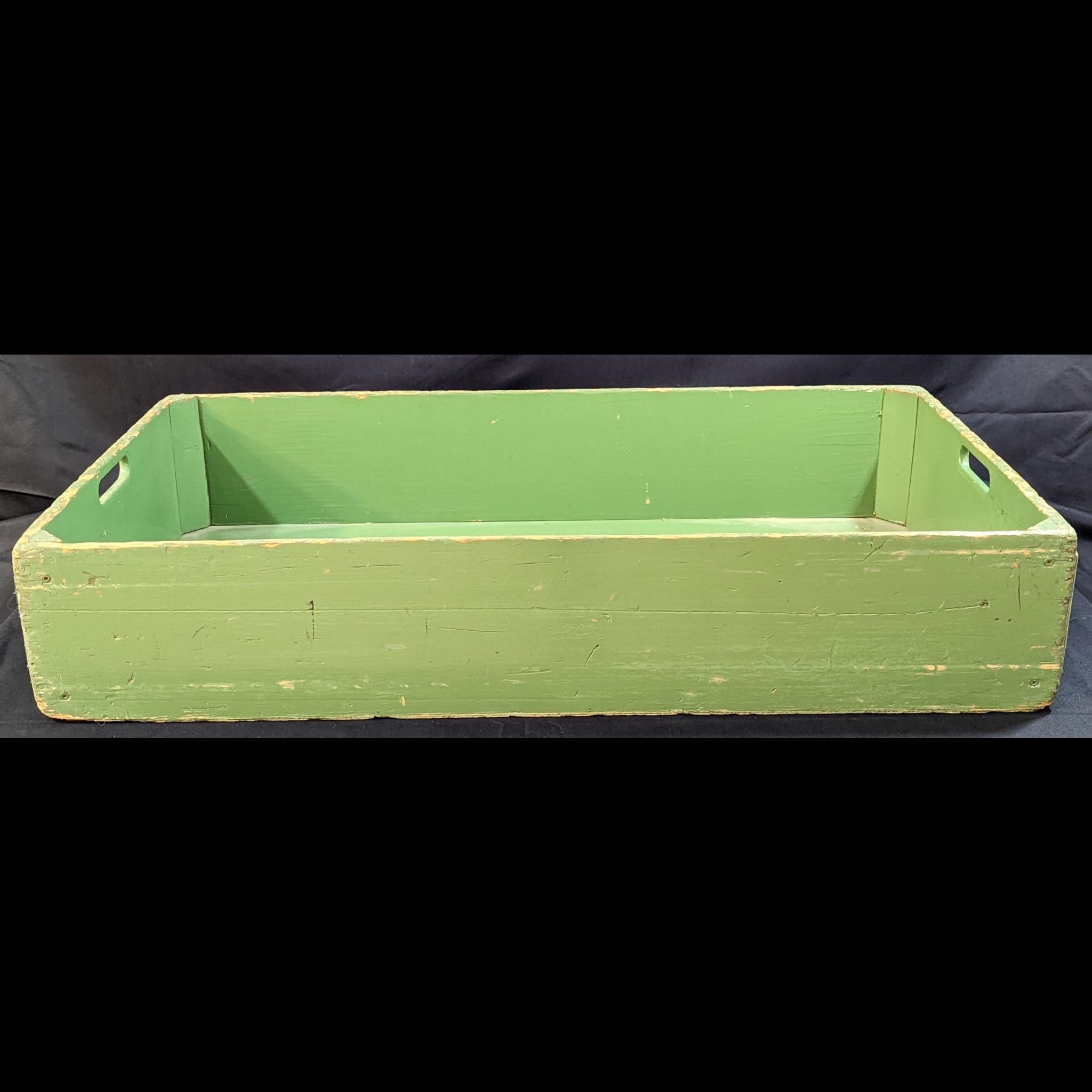 Old Wooden Box with Worn all Green Paint