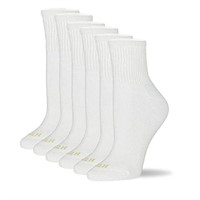 Hue Women's Mini Crew Sock 6-Pack, White, One