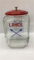 Lance Cracker Jar with Metal Lid 11 inches  tall