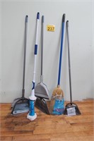 4 New Brooms - Dust Pans & Mop
