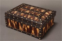 Anglo-Ceylonese Porcupine Quill and Ebony Box,