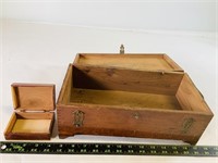 2pcs vintage wooden boxes