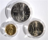 1986 UNC STATUE of LIBERTY 3pc SET