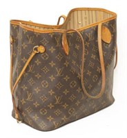 Sold at Auction: AUTHENTIC LOUIS VUITTON SONATINE MONOGRAM CANVAS, LEATHER  HAND BAG