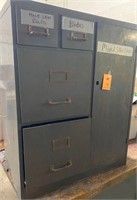 Steel file cabinet with storage grey