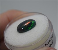 1.92ct Oval Flash Play-of-Color Black Opal