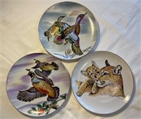 3 Wildlife Plates
