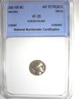 300-100 BC Euboea Island NNC VF35 AR Tetrobol