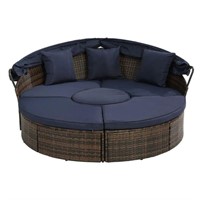 KD Rattan Round Lounge Bali Bed Outdoor