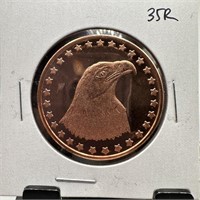 1OZ COPPER BULLION ROUND BALD EAGLE