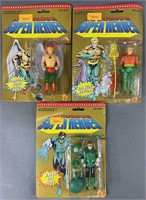 3pc NIP 1990 Toybiz DC Comics Superheroes Figures