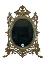 Victorian Brass Wing Griffin Dressing Mirror