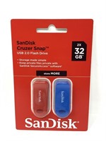 New SanDisk Cruzer SNAP 2X32GB SEALED