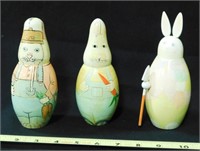3 Bunny Family Matryoshka Dolls (12 pieces total)