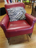 Leather Child's Rocking Chair w/Pillow