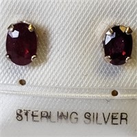 S/Sil Ruby Earrings