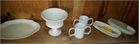 White Dishes, Two Handled Mugs, Corn Dishes