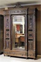 Duke of Brittany Coat of Arms Crowned Oak Armoire.