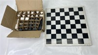 Marble chessboard with pieces