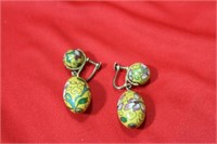 A Pair of Cloisonne Earrings