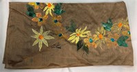 Vintage Scarf with Hand-Painted Flowers by D'Carlo