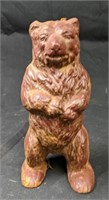 Antique Cast Iron Brown Bear Figural Coin Bank
