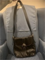 Coach hangbag black leather