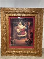 Decorative framed Santa Claus picture, dimensions