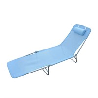 Outdoor Folding Chaise, Blue - Lightweight