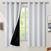 BGment 100% Blackout Curtains 2 Panels with Black