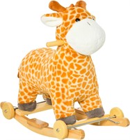 Qaba 2-in-1 Kids Plush Ride-On Rocking Horse