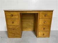 Vintage eight-drawer wood desk