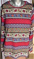 WHITE STAG TEE Floral Geometric Sweater M/M NWOT
