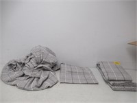 3-Pc Twin Sheet Set, Plaid, Grey
