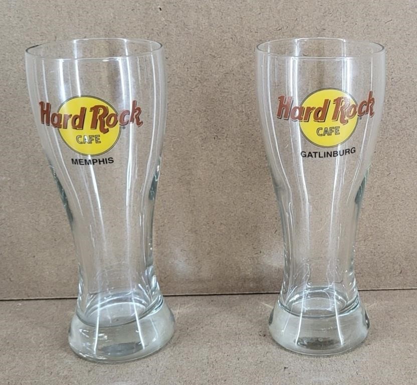 Hard Rock Cafe Memphis & Gatlinburg Beer Glasses